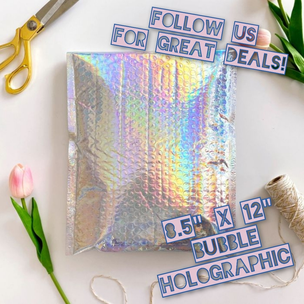 10 Bubble Holographic 8.5x12 Poly Mailers